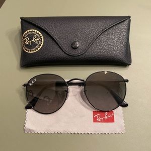 Ray-Ban 53mm Polarized Round Sunglasses